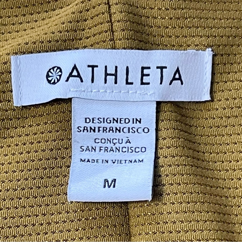 Gorgeous ATHLETA Ryder Dress Brass Yellow Gold Sz Medium - Picture 10 of 11